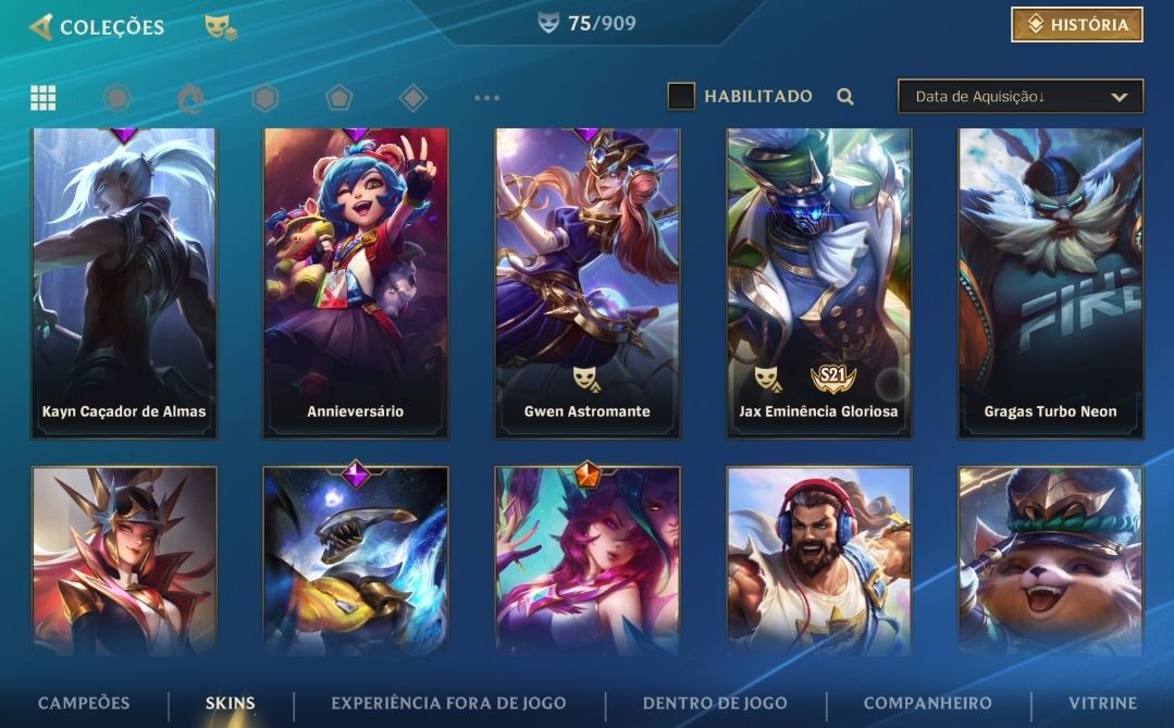 CONTA WILD RIFT, AATROX LANTERNA DRACONICA, 75 SKINS, MAESTRIA 7 AATROX, BRASIL