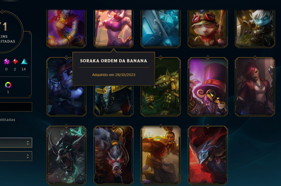 CONTA LEAGUE OF LEGENDS - 71 SKINS - ULTIMATE/MITICAS/LENDARIAS - FULL ACESSO