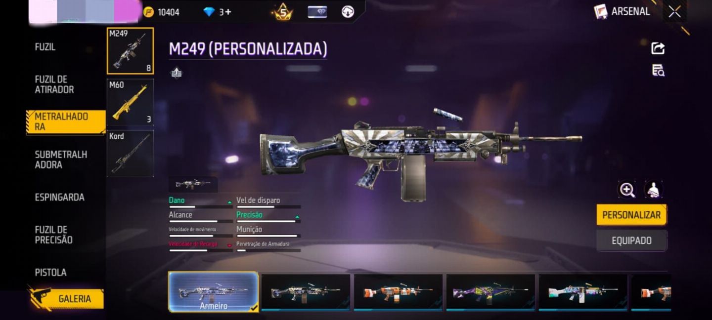CONTA FREE FIRE PRIME 5 + 300 PEITORAIS + 200 CALÇAS PUNHO EVOLUTIVO MUITO MAIS