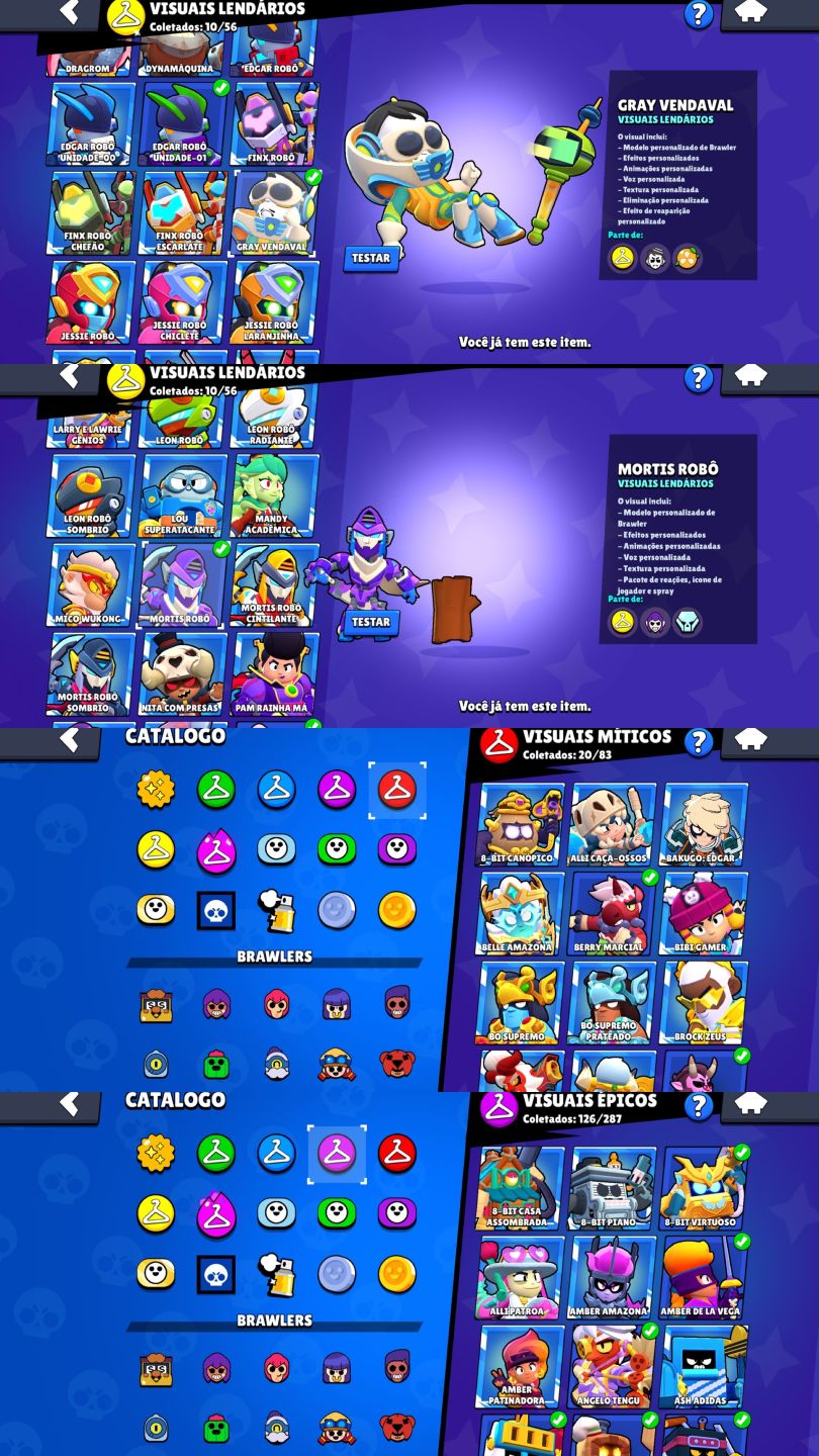 CONTA DE BRAWL STARS 81K DE TROFEUS |107 BRAWLERS VARIAS FAMA