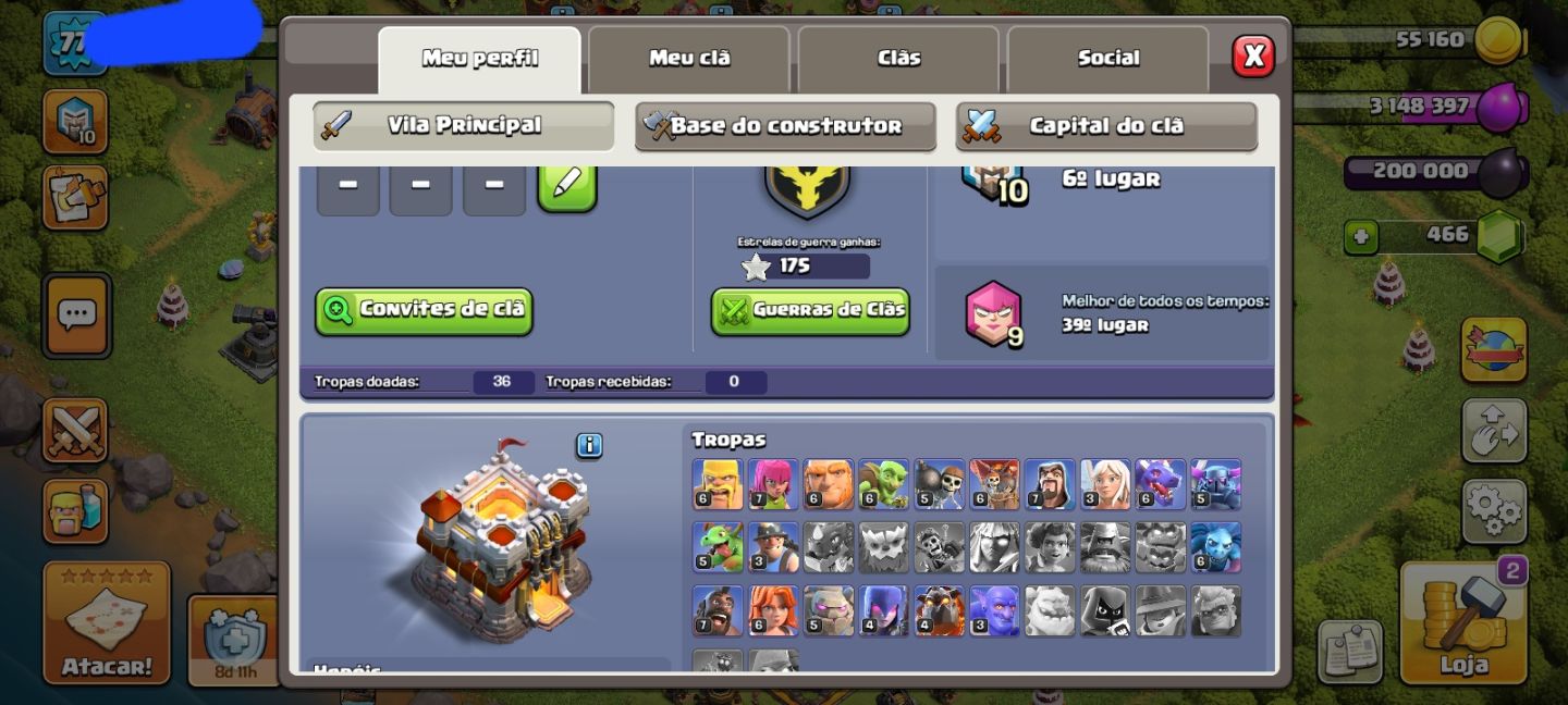 Contas de clash of clans cv12 a cv11