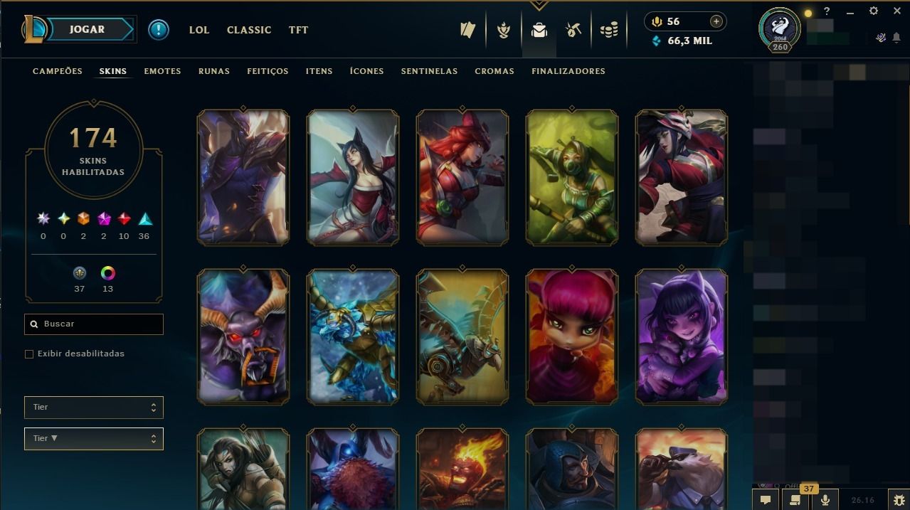 CONTA LOL DESDE 2014 -COLEÇÃO VETERANA - TODOS OS CAMPEÕES