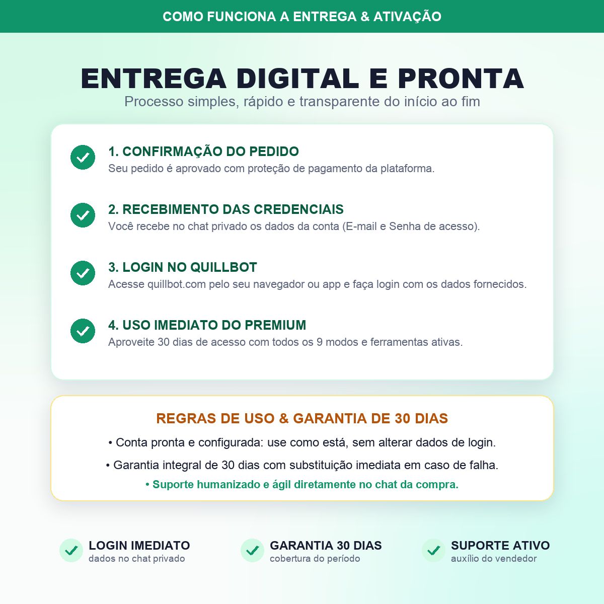 QUILLBOT PREMIUM 30 DIAS | CONTA PRONTA | 9 MODOS PARÁFRASE