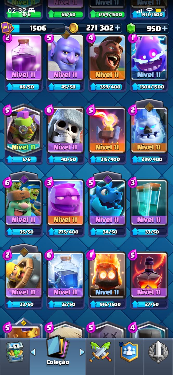 Conta Clash Royale 9 anos | 9.898 troféus | Arena 24 | Coleção avançada