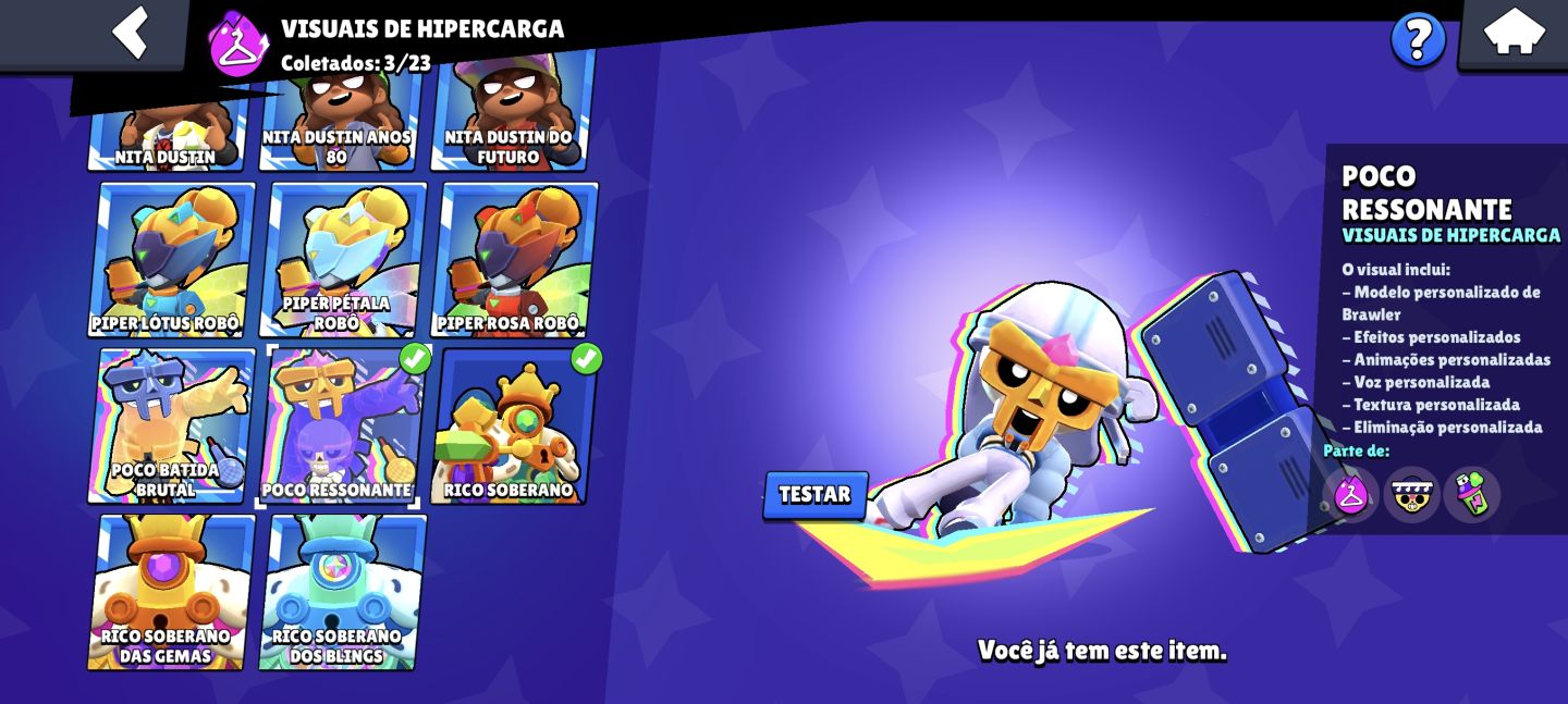 Conta Brawl diversas skins raras conta de 2023