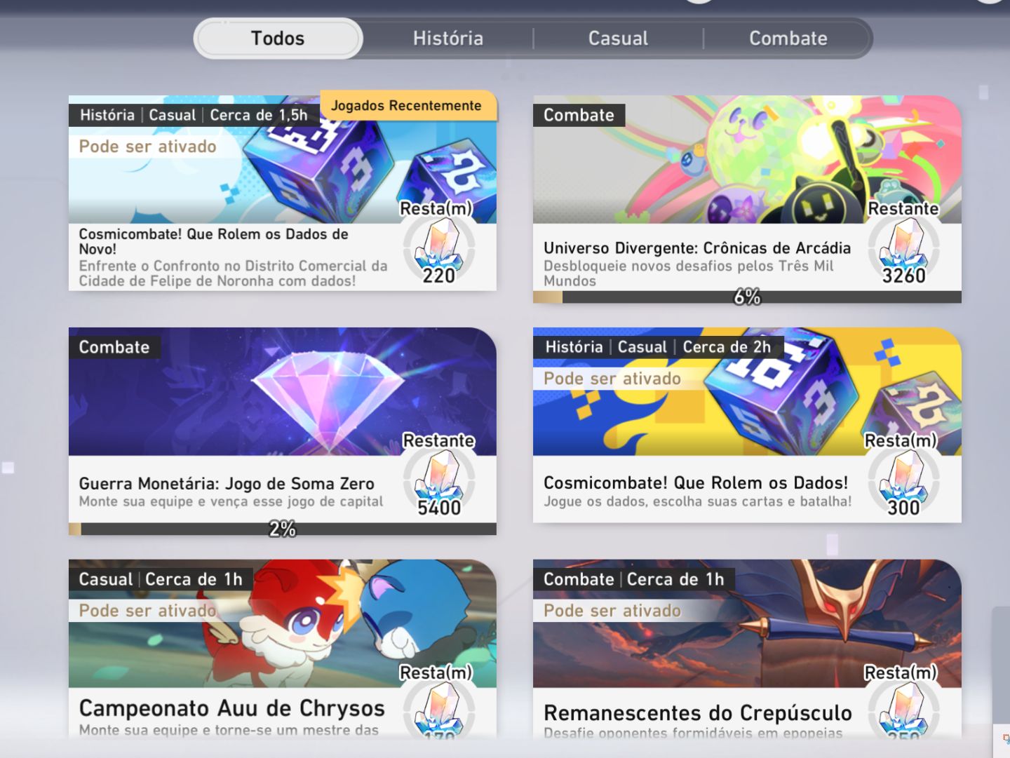 Conta star rail com: LOBA N999+ARMA+YAO GUANG+MORTENAX BLADE+ARMA..entre outros