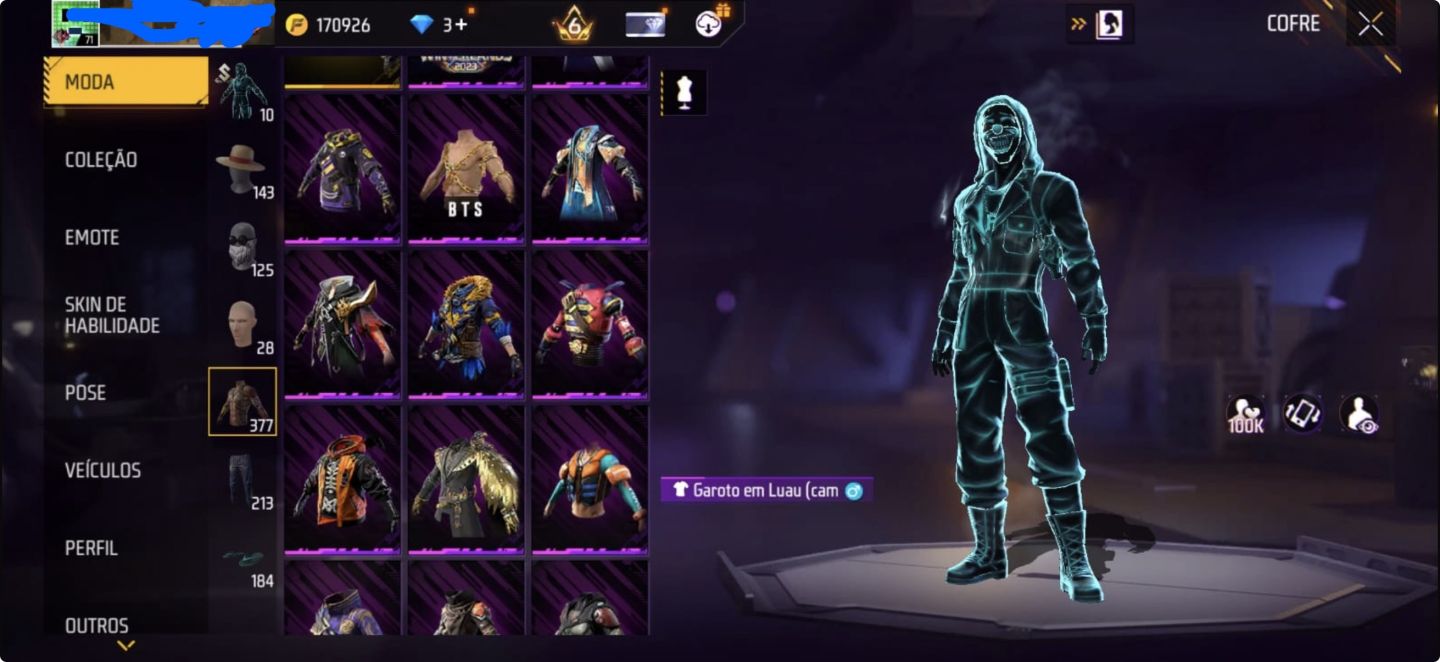 Conta Free Fire(Conta Rara,Completinha)