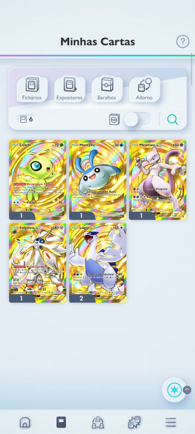 Duas contas pokémon pocket nível 60 e 40 as duas inclusas juntas, muitas raras
