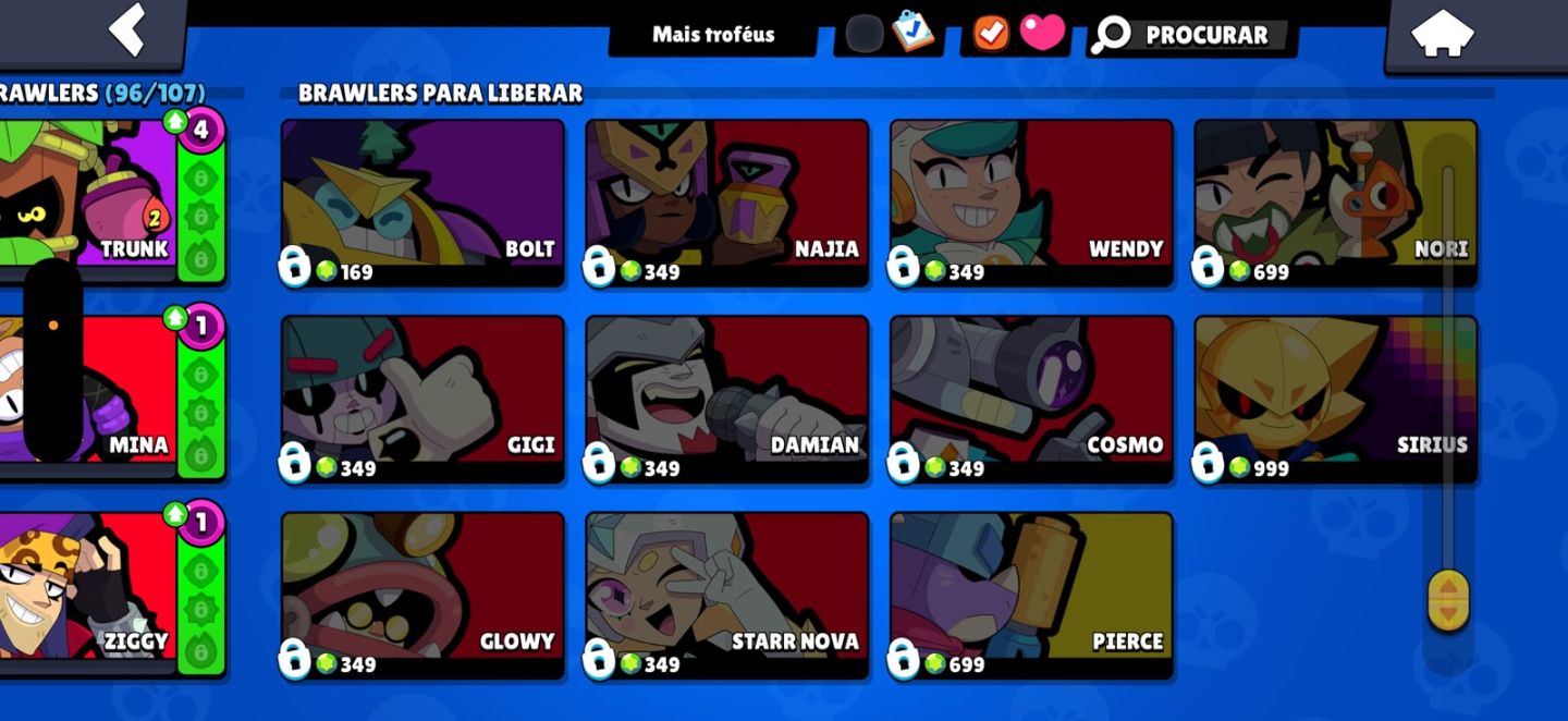 CONTA BRAWL STARS 65K TROFÉUS | 324 SKINS | 96 BRAWLERS | 6 PRESTÍGIOS | SKINS