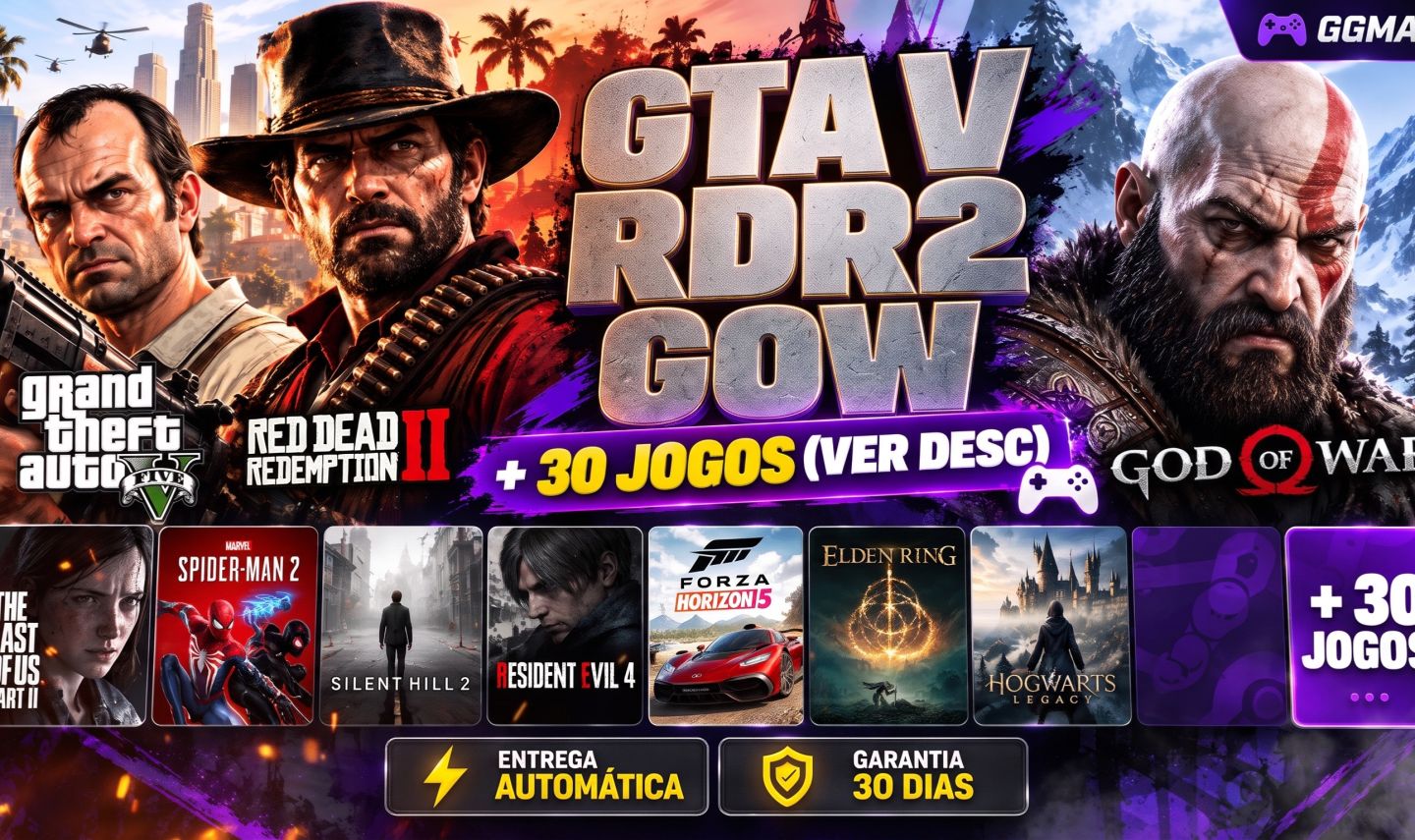 GTA V + RED DEAD REDEMPTION 2 + GOD OF WAR + SPIDER-MAN | CONTA STEAM COMPARTIL