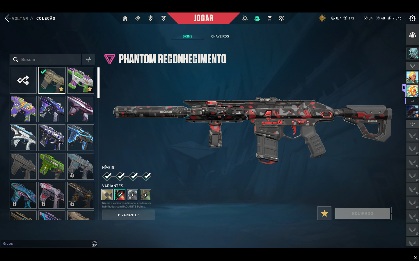 Conta Valorant Full Skins Raras + Facas | Alto Nível | R$1.500 (Negociável)