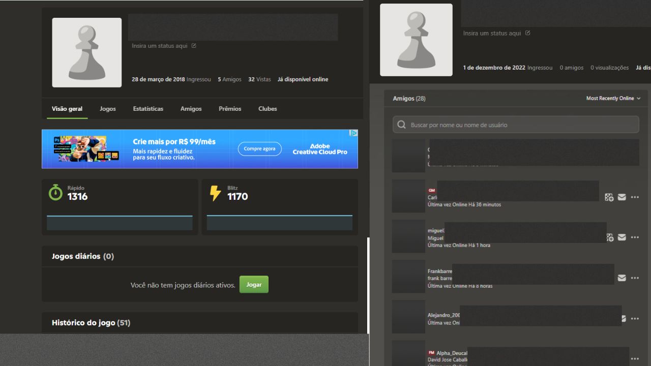 CONTAS CHESS.COM ANTIGAS COM RATING E SEM RATING | ENTREGA AUTOMÁTICA