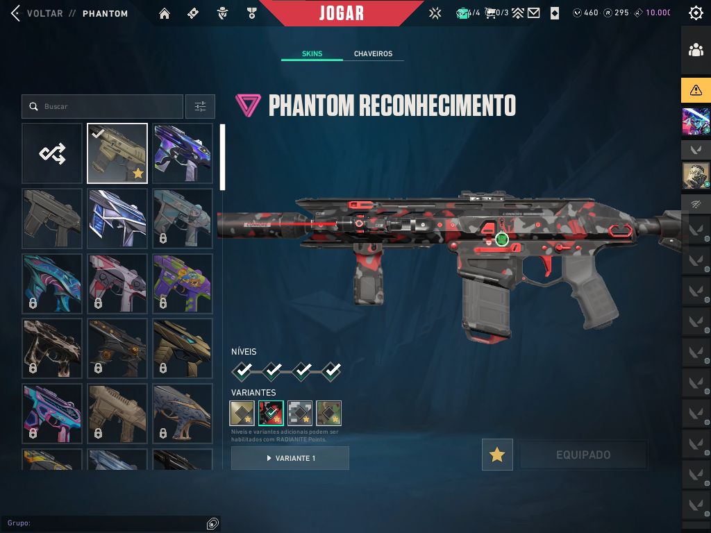 Conta Valorant com faca eletrizante, 3 vandal, 1 phantom e 1 sheriff e 3 passes