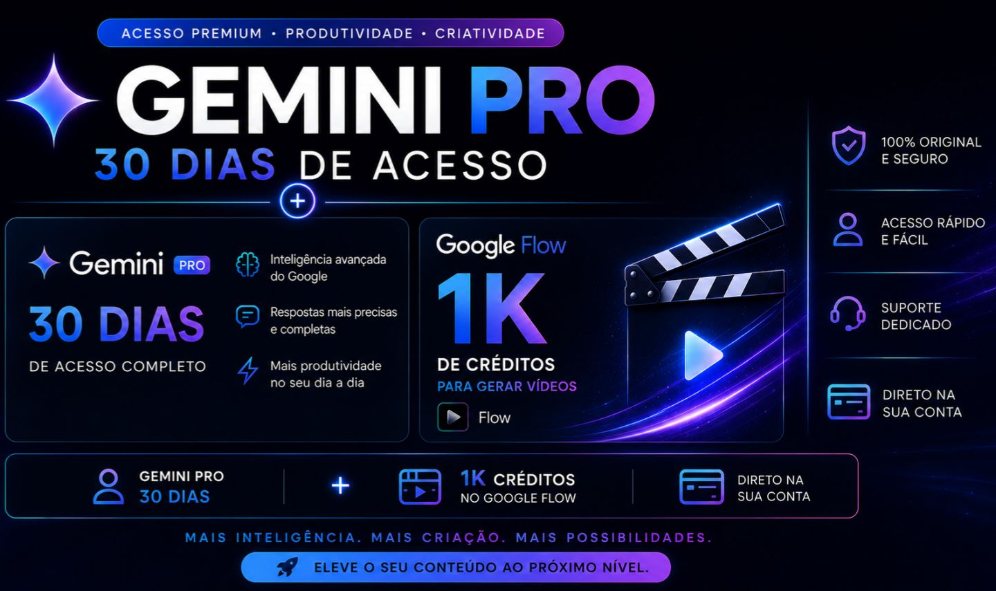 EM SUA CONTA / GEMINI 3.0 PRO + FLOW VEO3 + GOOGLE FLOW 1k [MENOR PREÇO].