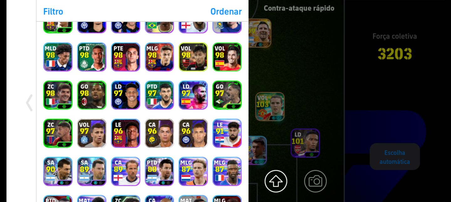 Conta Efootbal Com Messi 109 e bale 107