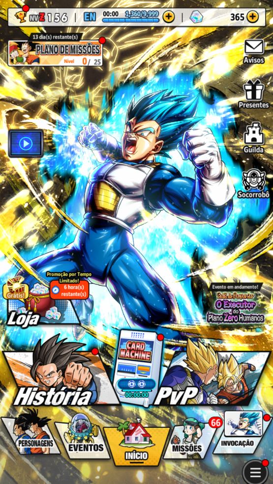 DRAGON BALL LEGENDS, LR VEGETO 8 ESTRELAS + TIME FORMADO COM 1 ZENKAI FULL