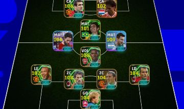 Conta efootball Szoboslai + viera + Cantona + Baresi + Cafu + Oliver Kahn e+