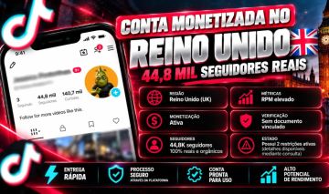Conta do TikTok Monetizada no Reino Unido com 44,8K Seguidores Reais