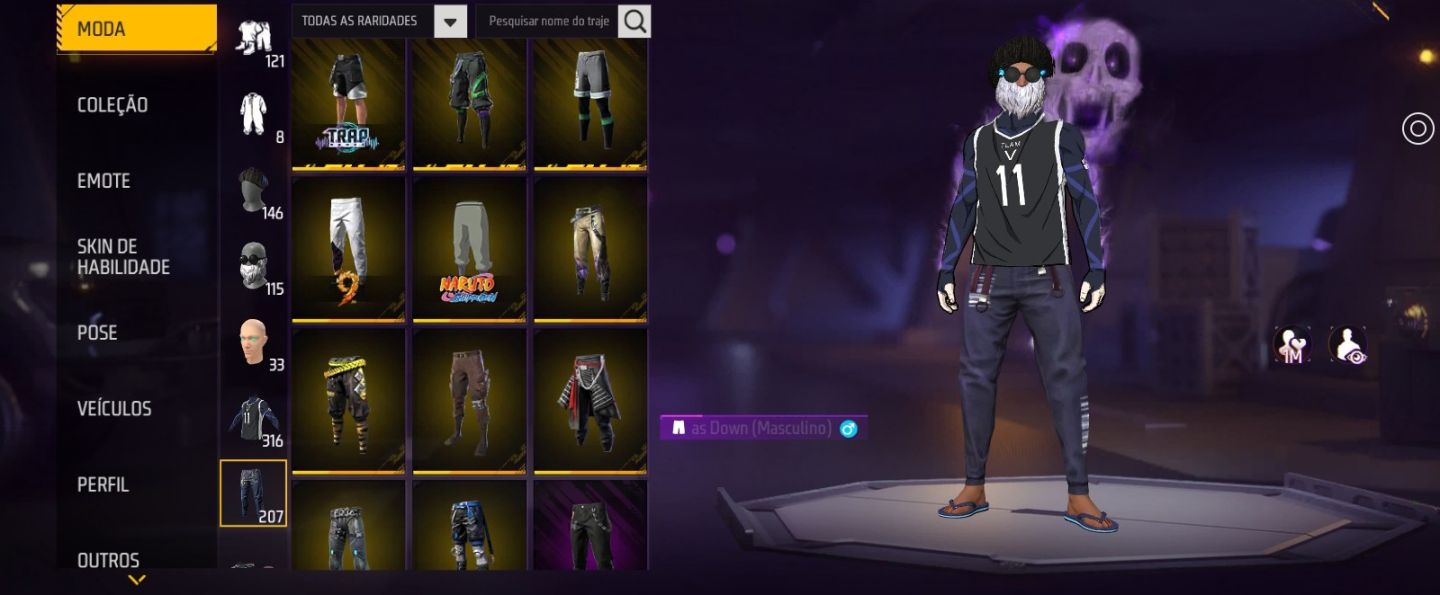 CONTA FF RARA BARBA DO VELHO+CALÇAS DOWN+6ANOS+JIRAIYA+ONE PUNCH MAN ETC