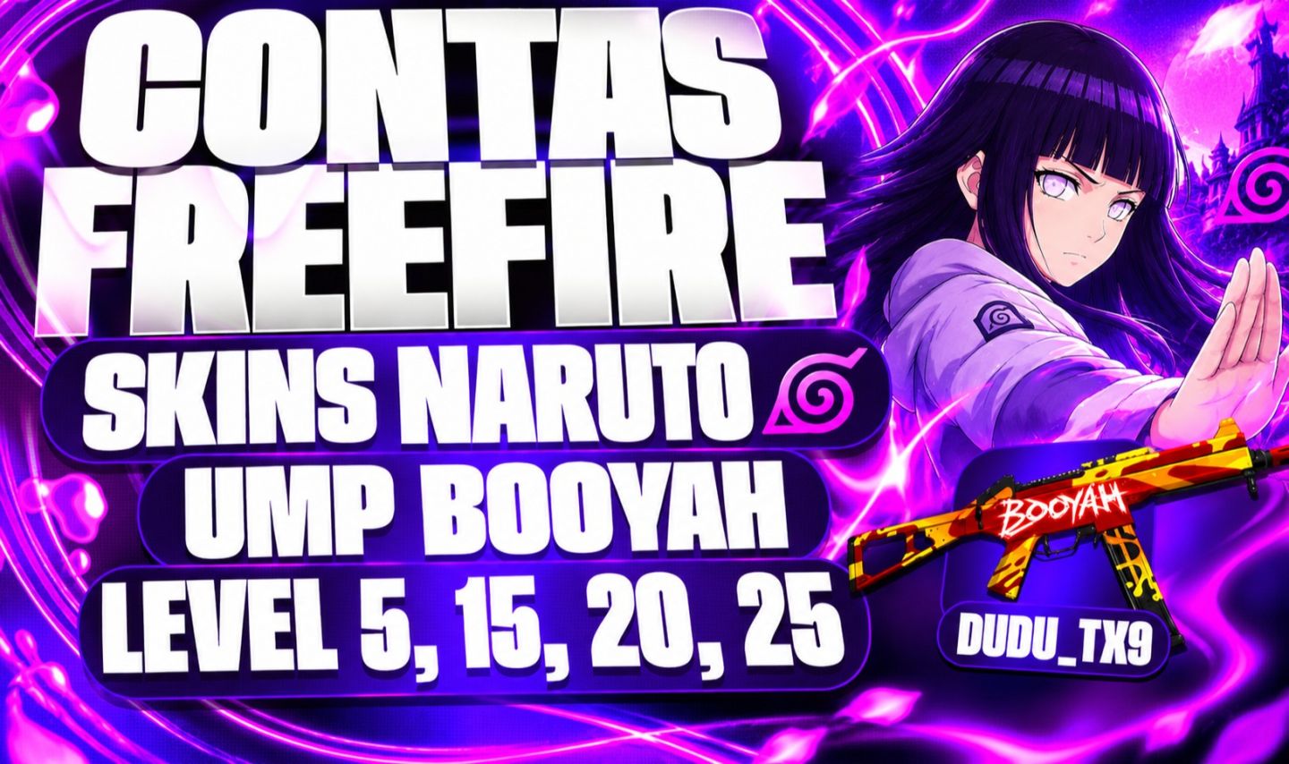 CONTAS FREE FIRE | SKINS NARUTO, ARMAS ATRIBUTADAS + VÁRIOS LEVELS [EXCLUSIVO]