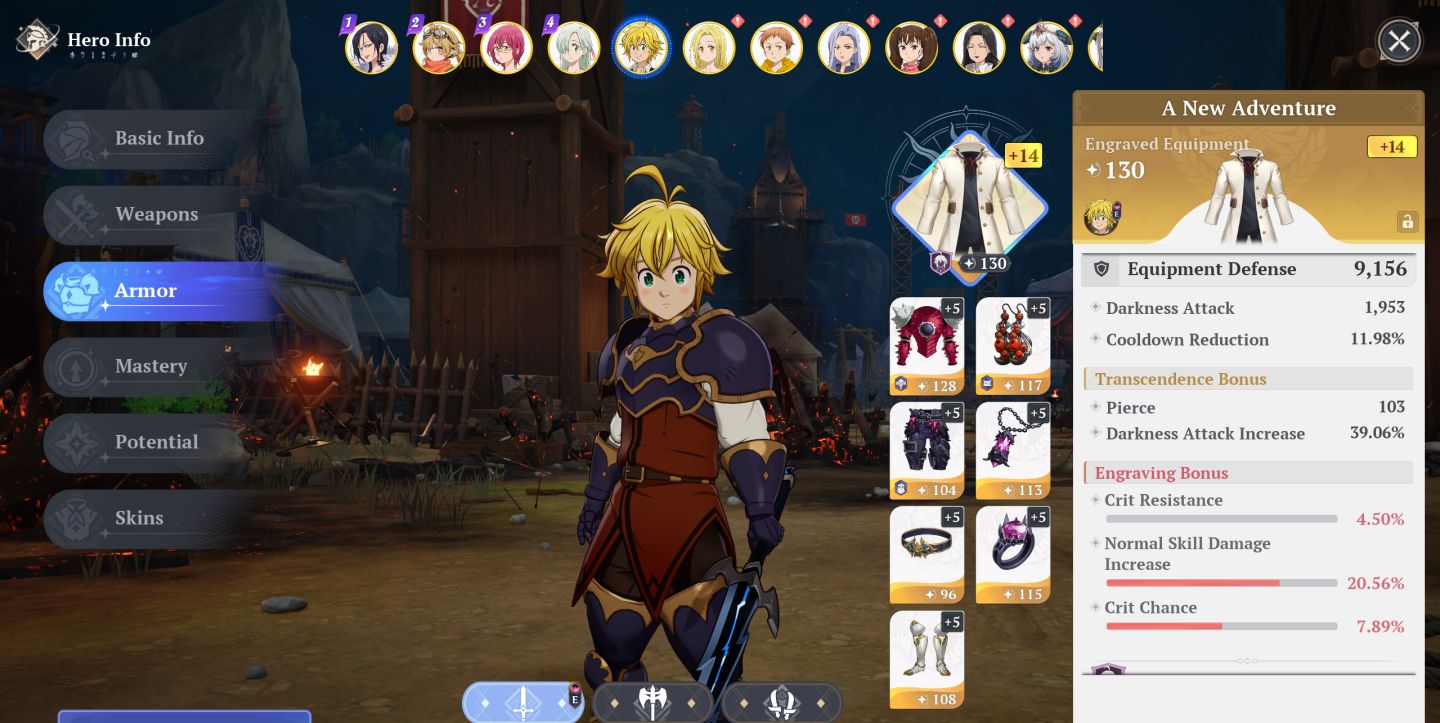 CONTA COM MERLIN P10 ELIZABETH P10 MELIODAS P9 The Seven Deadly Sins Origin 7DS