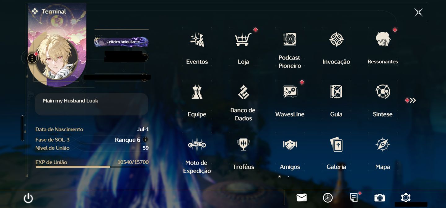 Conta wuthering waves Yangyang s4 com assinatura Lynae+assinatur suisui