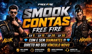 PROMOÇÂO CONTAS FREE FIRE LEVEL 5 / 8 / 15 / 20 / 30