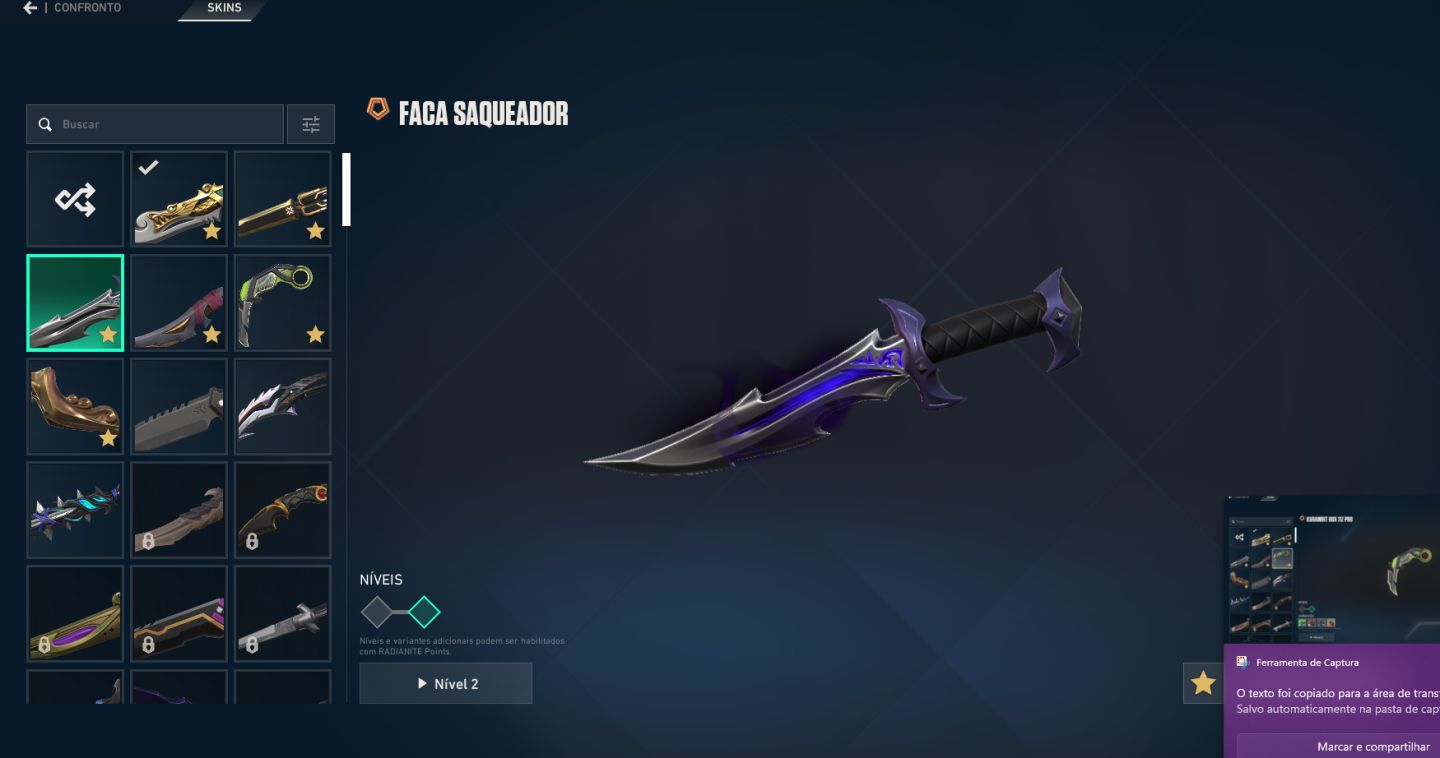 Conta Valorant, varias skins, bundle champions 25, bundle Loud e bundle nocturn