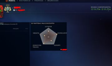 CONTA ARCONTE 3 - DOTA 2 2k.675 MMR - 11.714/11.714 BEHAVIOR