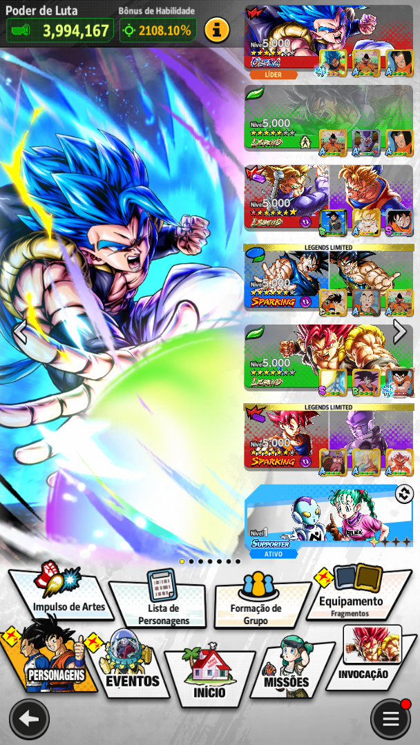 Dragon Ball Legends - ULTRA Gogeta Blue + Gmail Alterável + Conta Avançada