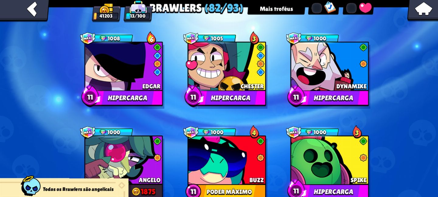 CONTA BRAWL STARS 88 BRAWLERS MUITO UPADA (OLHE DESCRIÇÃO)
