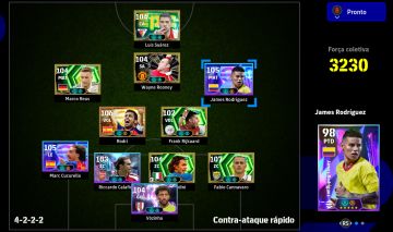 Conta Efootball Steam Rodri big time e James Rodriguez blitz