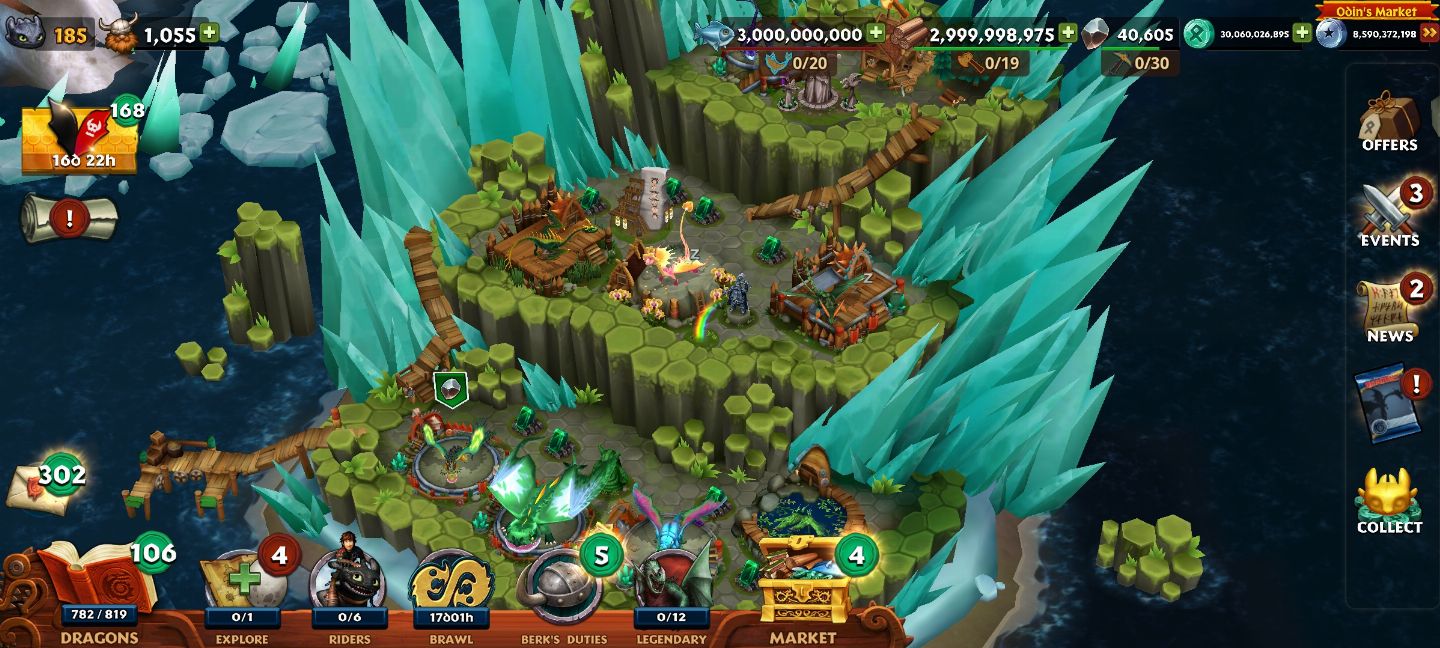 [IOS][ANDROID] Dragões: A Ascenção de Berk (Rise of Berk), Recursos +Dragões 185