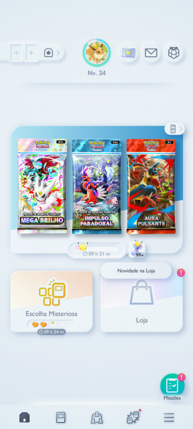 Conta Pokémon TCG- NV 34 com mais de 2,8k cartas, Doce Raro dourado PT BR e mais