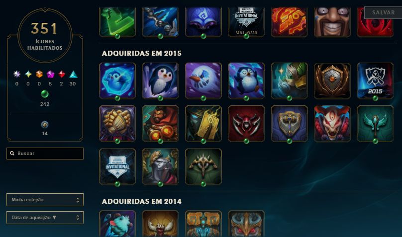 Conta HandLevel Lv 500+ Esmeralda 2+Jungle+ 236 Skins/Icones e Emotes Antigos 13