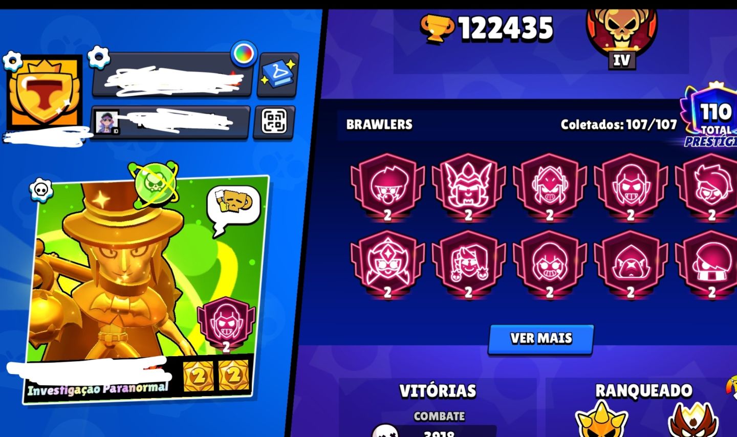 Conta Brawl 122k de troféu, Fama ALIEN, FULL TUDO, Cheio de skin rara antiga.