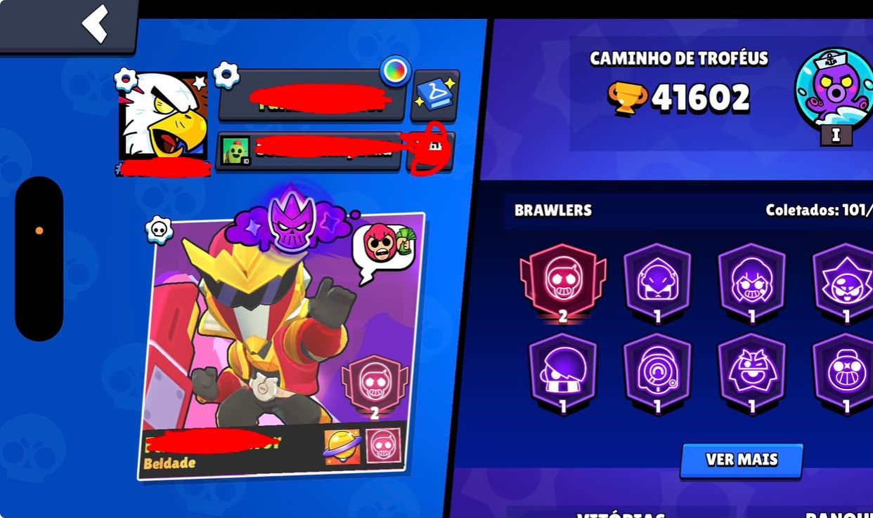 CONTA DE BRAWL STARS 41K DE TROFEUS | 101 BRAWLERS varias skins