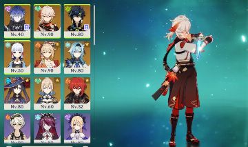 CONTA GENSHIN AR 55 Flins + Kinich + Kazuha + Ayaka + Yoimiya + Mona + Eula