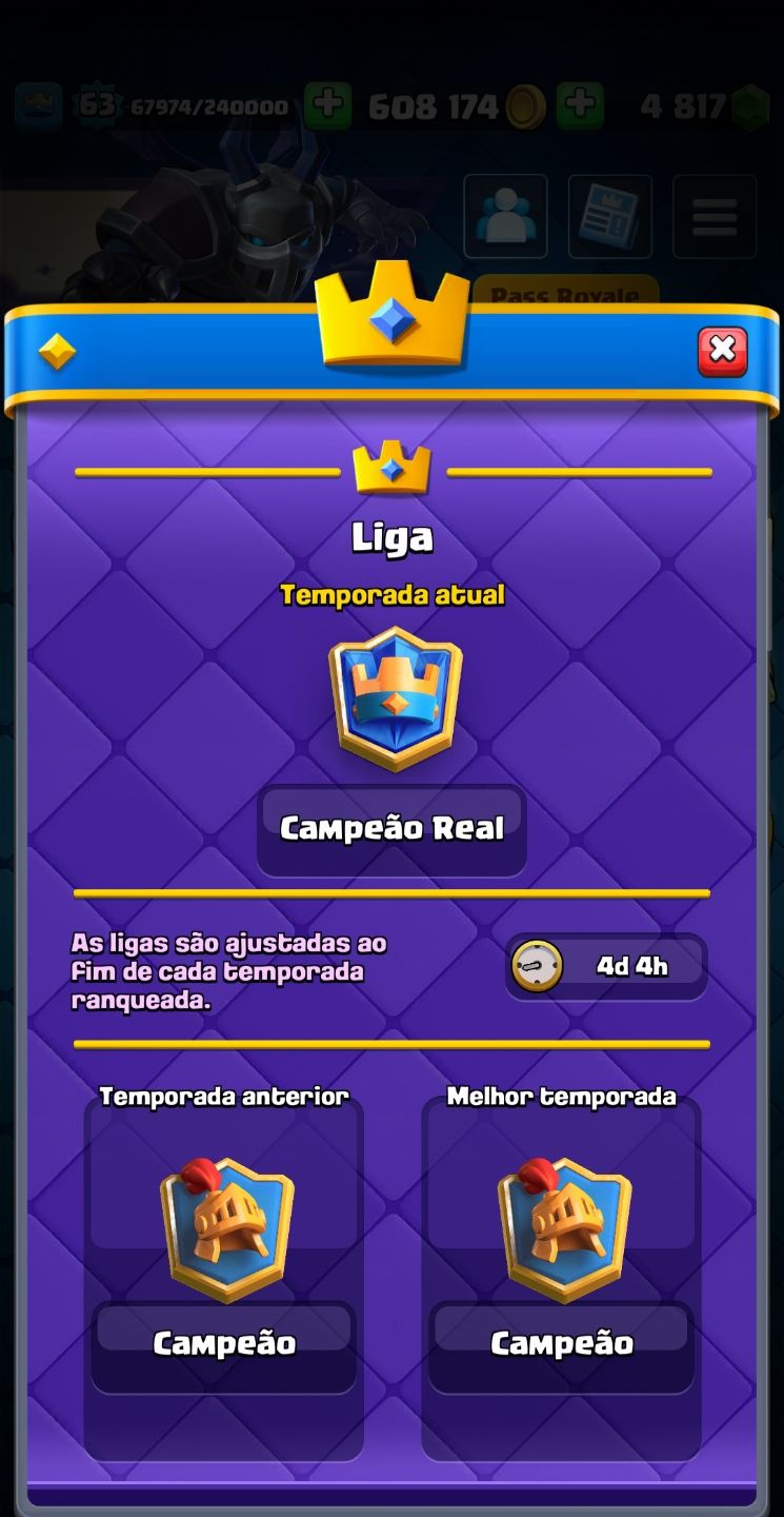 CONTA CLASH ROYALE DE VETERANO