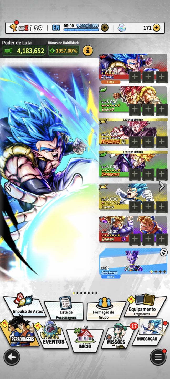 Conta com 3 LR + Gogeta UL