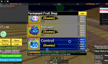 Conta Blox Fruits RARISSIMA 8 FRUTAS PERMANENTES + KITSUNE VERMELHA