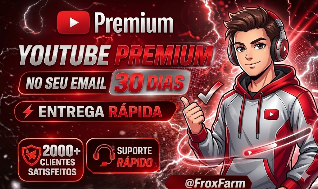YOUTUBE PREMIUM INDIVIDUAL/FAMÍLIA/CONTA COMPLETA