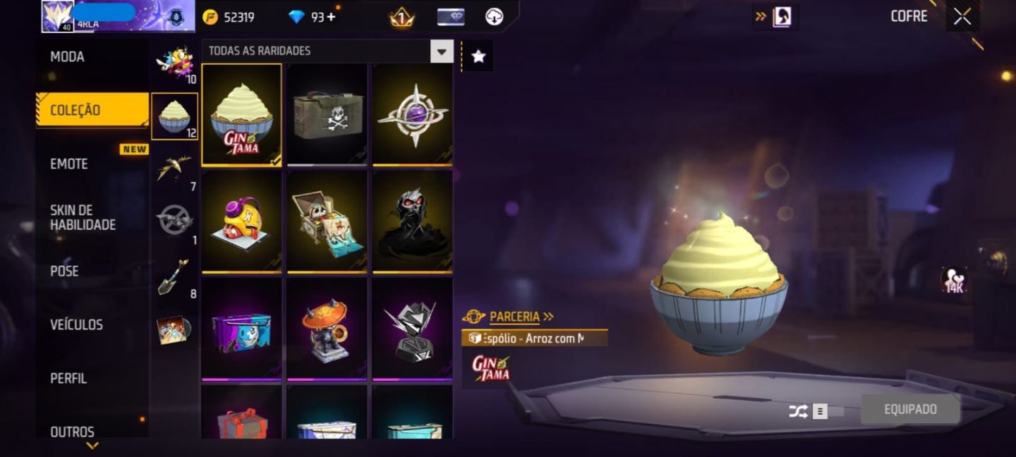 Conta free fire - 3 passes