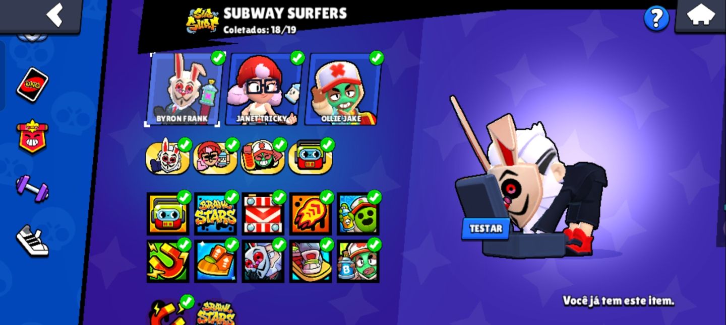 Brawl Stars 107/107 personagem e várias skins