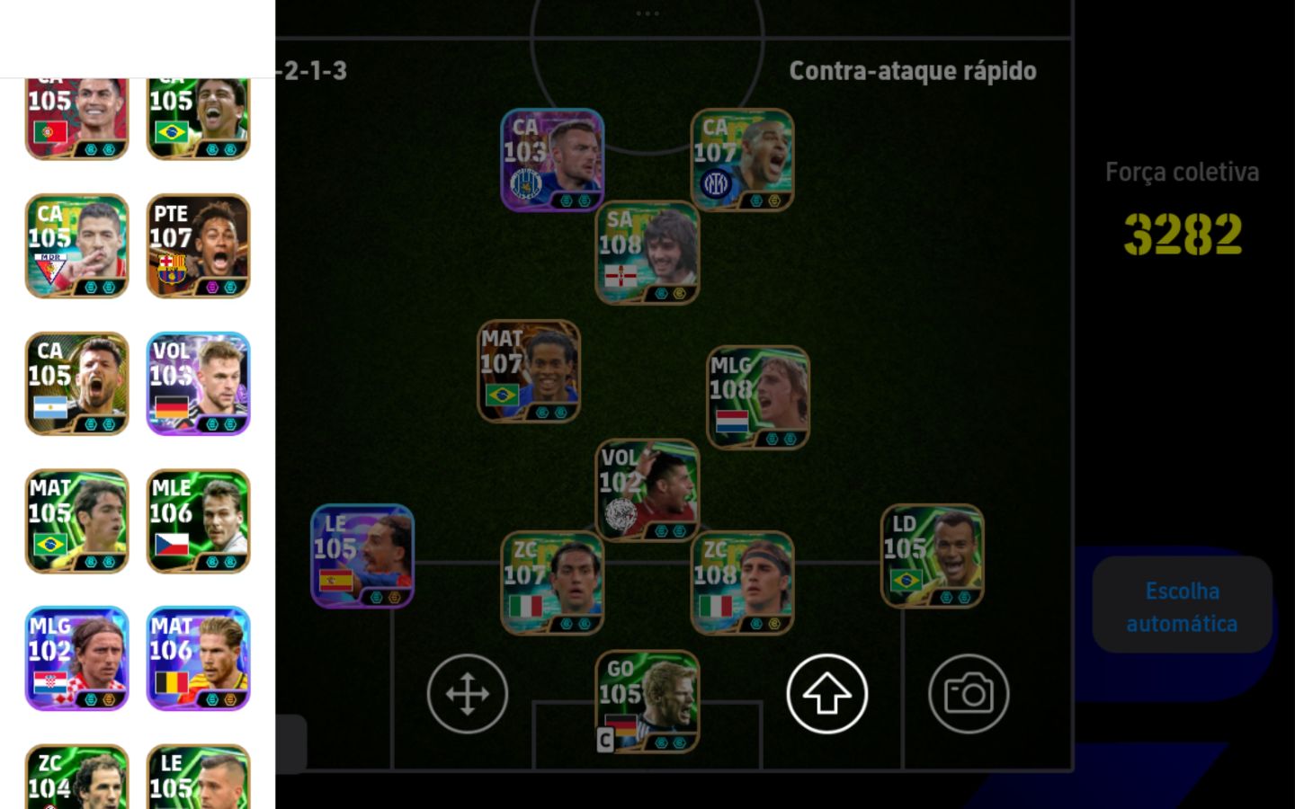 Conta meta Efootball Mobile força coletiva 3282