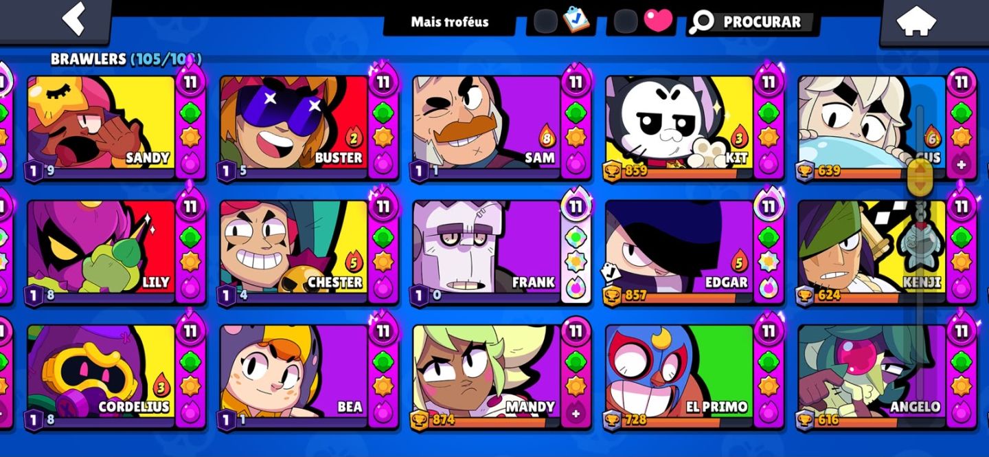 Skin Raras Brawl Stars | 105 Brawlers | 52.252 Troféus | Skins… | GGMAX