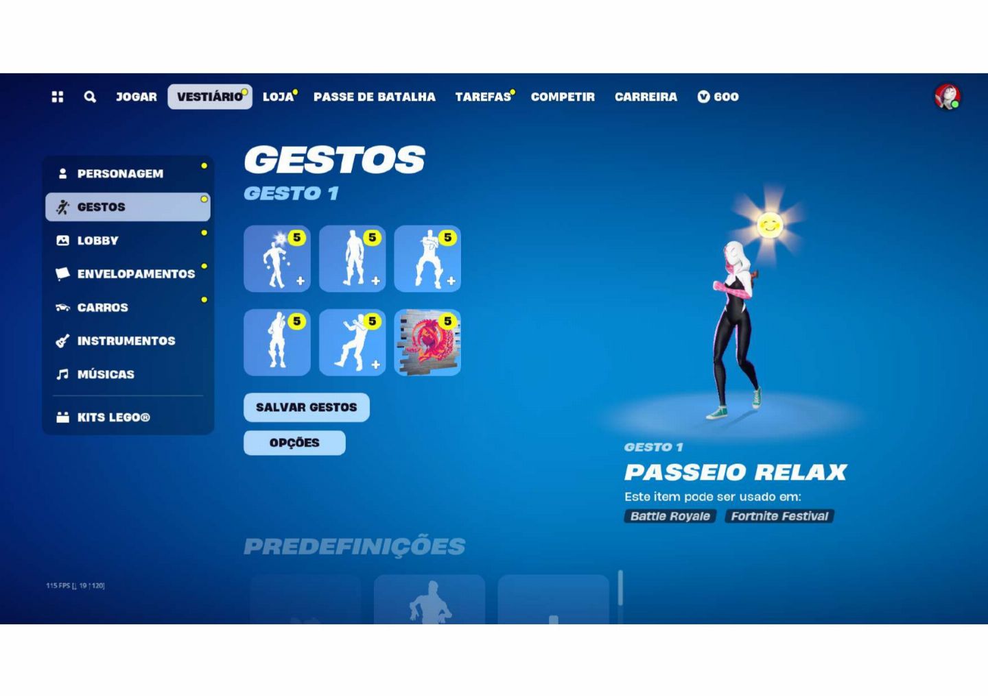Conta fortnite,unico dono com 20 skins + 600 vbucks