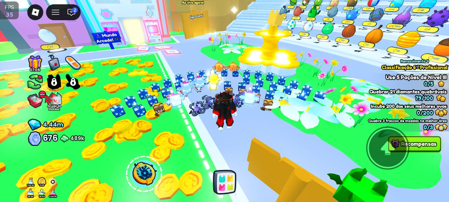 CONTA ROBLOX +7.5K ROBUX | PETS + 4,44M DIAMANTES | R4