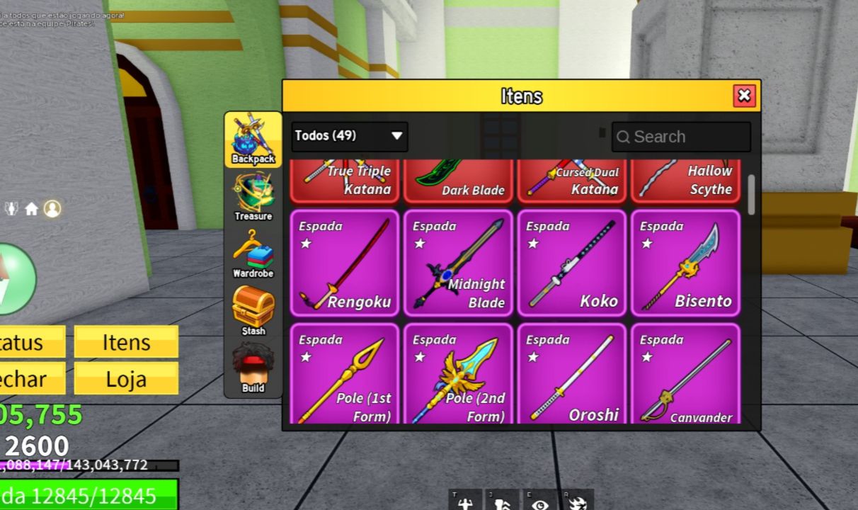 Conta de roblox upada em blox fruits e outros jogos