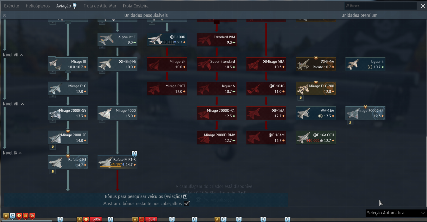 CONTA WAR THUNDER 2013 - 45 VEICULOS PREMIUM - MAIORIA DOS TOP TIER!
